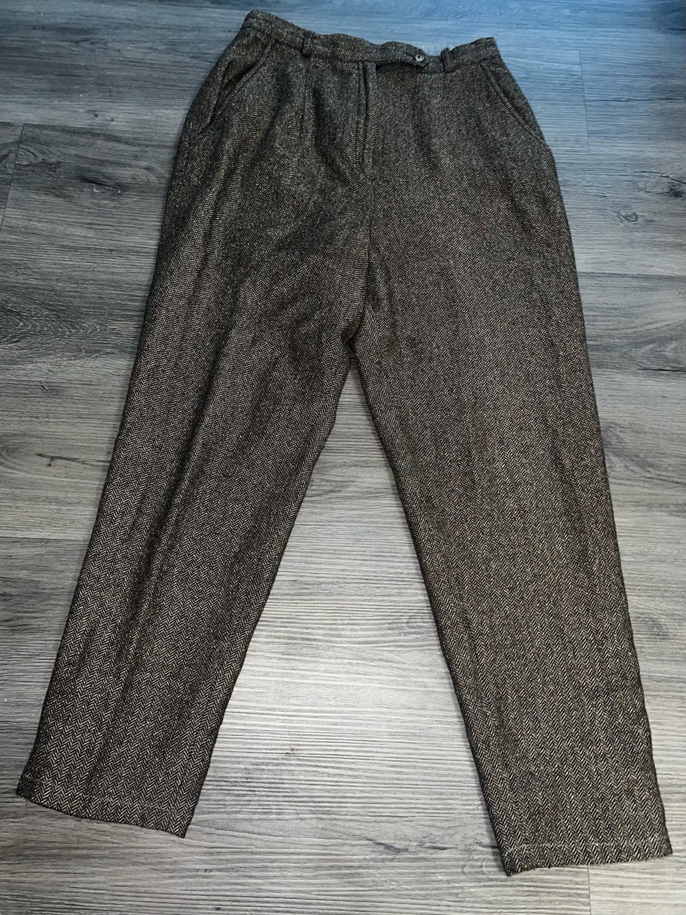 david brooks Petite Herringbone Skirt in Brown and Tan